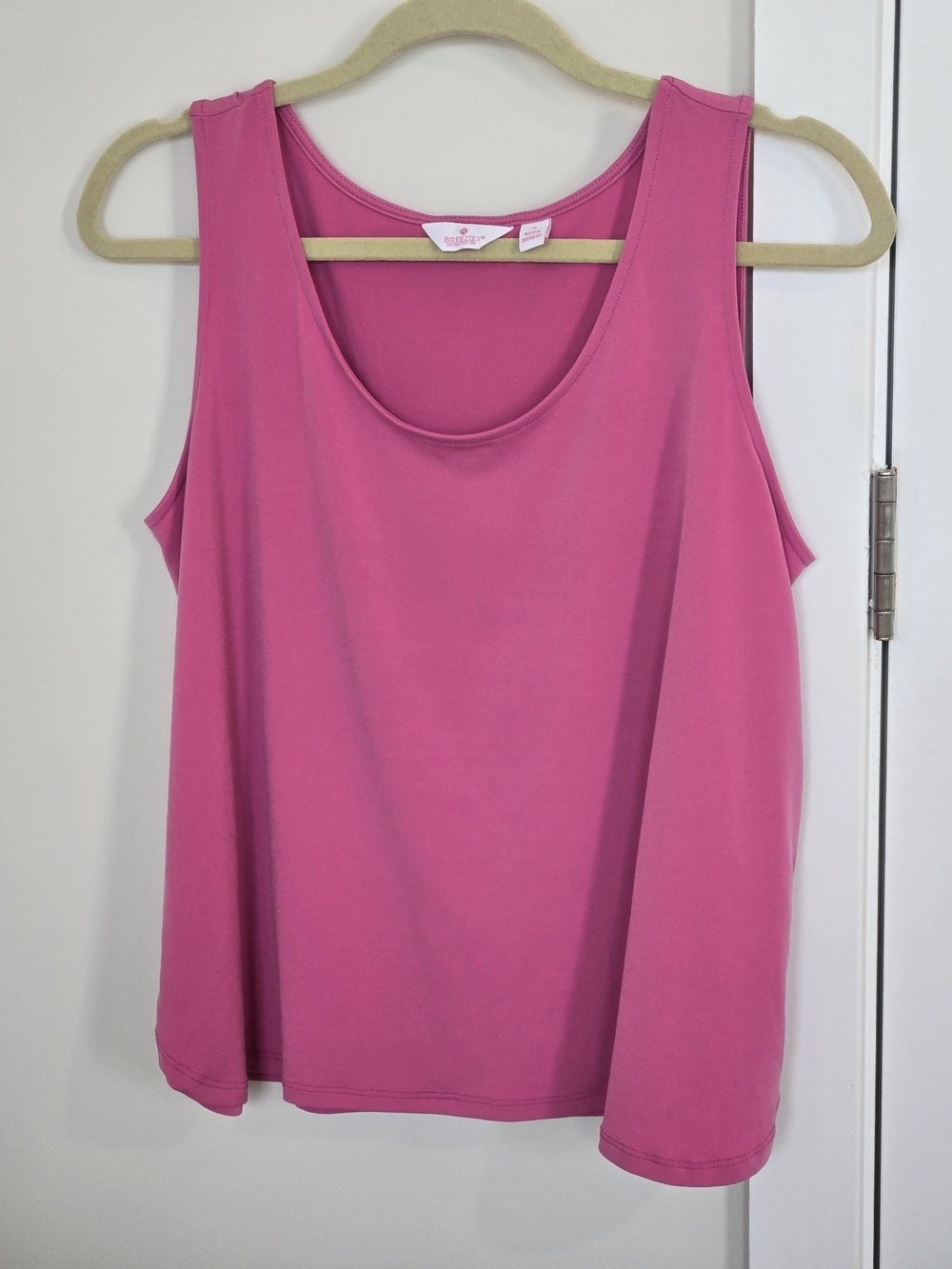 Breezies Hot Pink Scoop Neck Tank Top